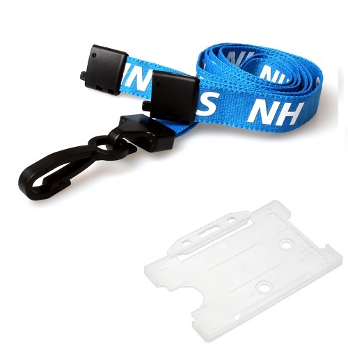 NHS Lanyard (J-Clip) with Clear Landscape Card Holder