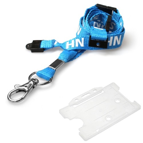 NHS Triple Breakaway Lanyard with Clear Landscape Card Holder