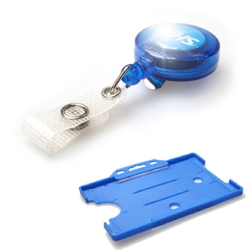 NHS YoYo Badge Reel with Light Blue Landscape Card Holder